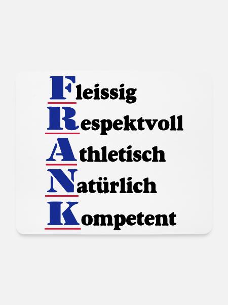 Frank , Vorname,Namensschild,Name,Fun Shirt (25) - Mousepad (Querformat) - Weiß