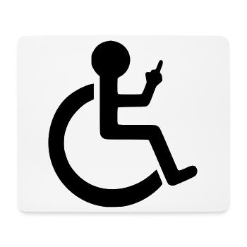 Wheelchair user with middle finger # - Mouse Pad (horizontal) - white - Front