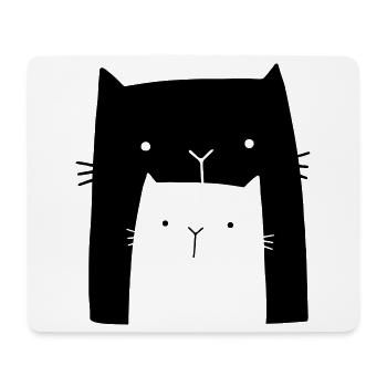 Katzen Katze Familie Geschenk Mama Kind - Mousepad (Querformat) - Weiß - Vorne