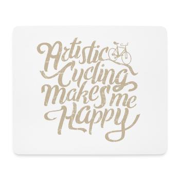 Artistic Cycling, Artistic Cycling, Makes Me Happy - Mouse Pad (horizontal) - white - Front