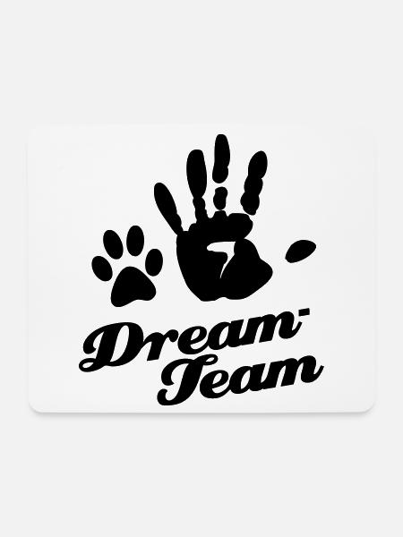 Dream-Team Tierliebhaber Pfote - Mousepad (Querformat) - Weiß