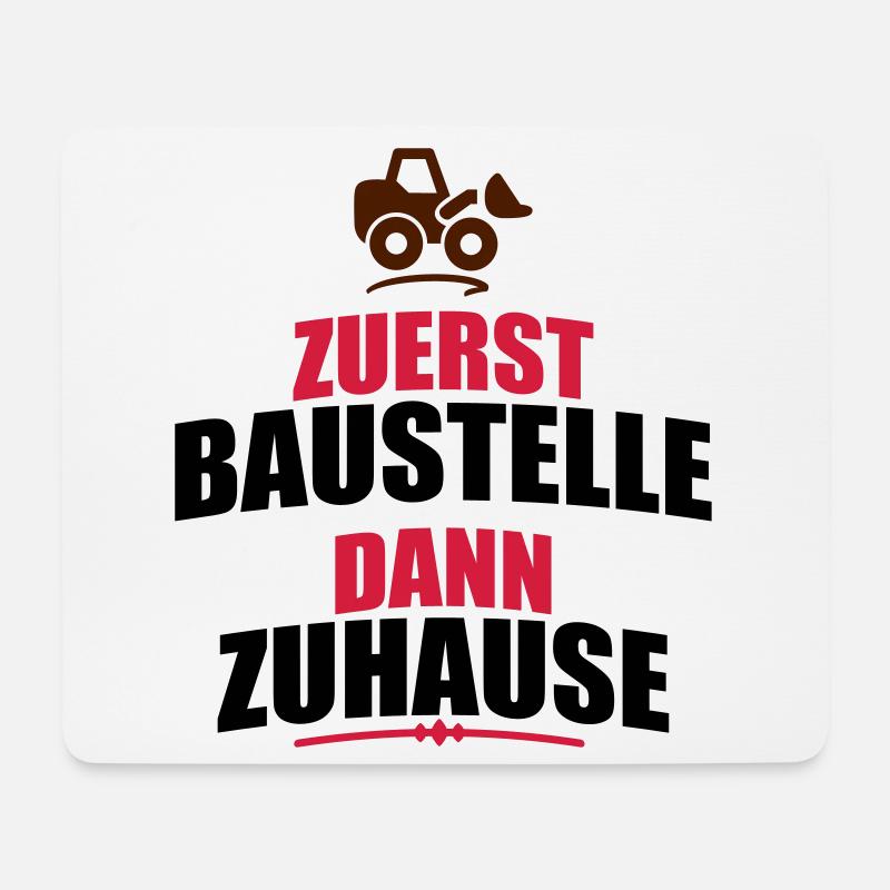 Baustelle - Mousepad (Querformat) - Weiß