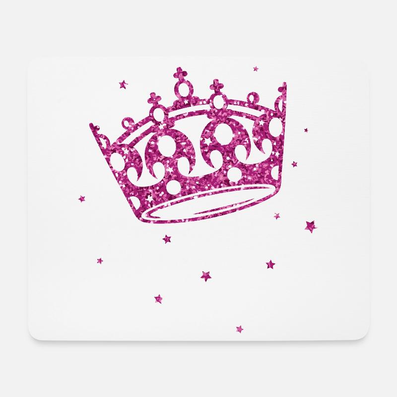 Princesses crown with glitter - Mouse Pad (horizontal) - white