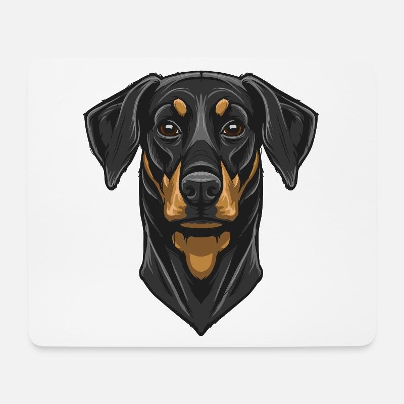 Dobermann - Mousepad (Querformat) - Weiß