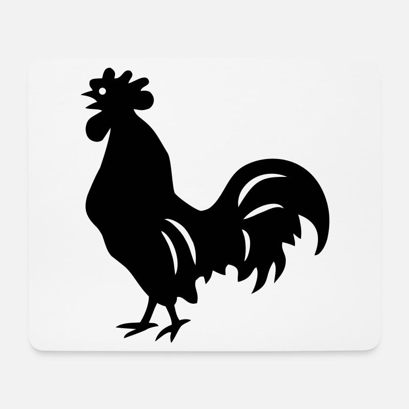 coq - Tapis de souris (format paysage) - blanc