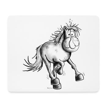 Flottes Pferdchen - Mousepad (Querformat) - Weiß - Vorne