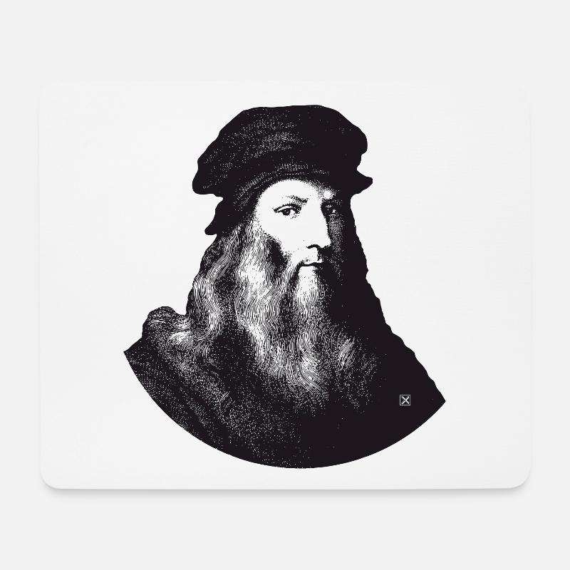 Leonardo Da Vinci - Mousepad (Querformat) - Weiß