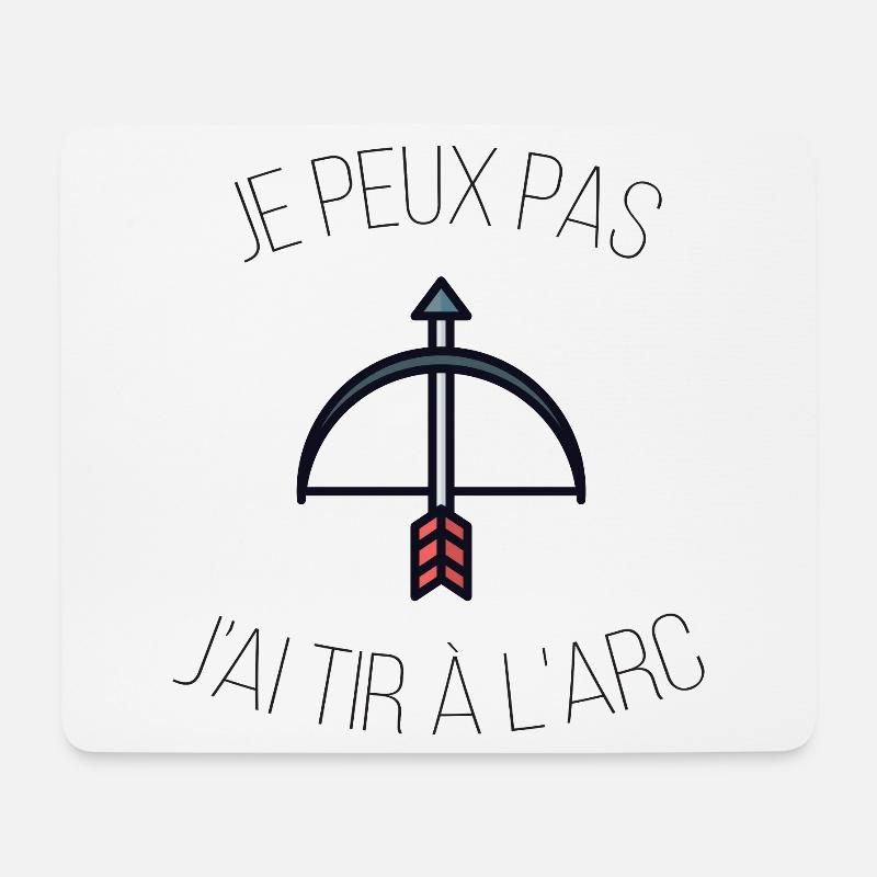 je peux pas j ai tir a l'arc - Tapis de souris (format paysage) - blanc
