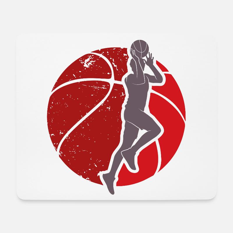 Basketball - Basketballer beim Wurf - Mousepad (Querformat) - Weiß