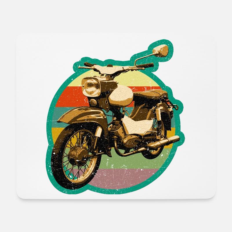 Simmi Star SR4-2 DDR Moped im Retro used look - Mousepad (Querformat) - Weiß