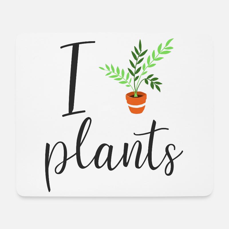 I plant plants - Mousepad (Querformat) - Weiß