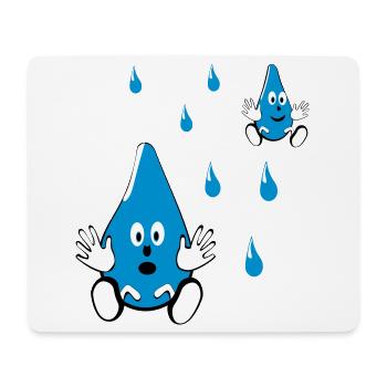 Little Water Drop Friends - Mouse Pad (horizontal) - white - Front