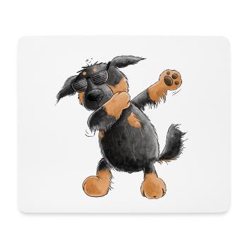 Hovawart Dab Dance Comic I Dabbender Hund - Tapis de souris (format paysage) - blanc - Devant
