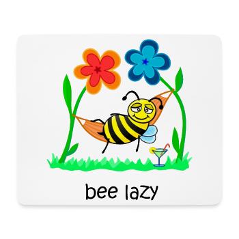 bee lazy, lazy bee, sweet bee, funny animals - Mouse Pad (horizontal) - white - Front
