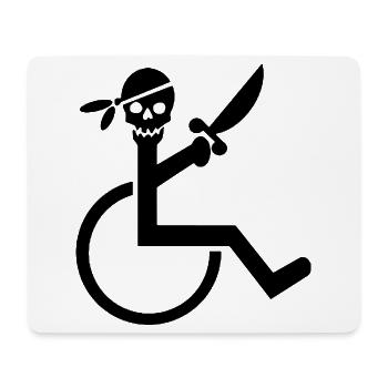 Fauteuil roulant Pirate pour les rouleaux durs. Chemise humoristique * - Tapis de souris (format paysage) - blanc - Devant