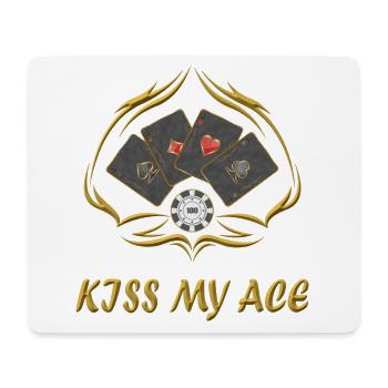Kiss my Ace / Poker - Tapis de souris (format paysage) - blanc - Devant