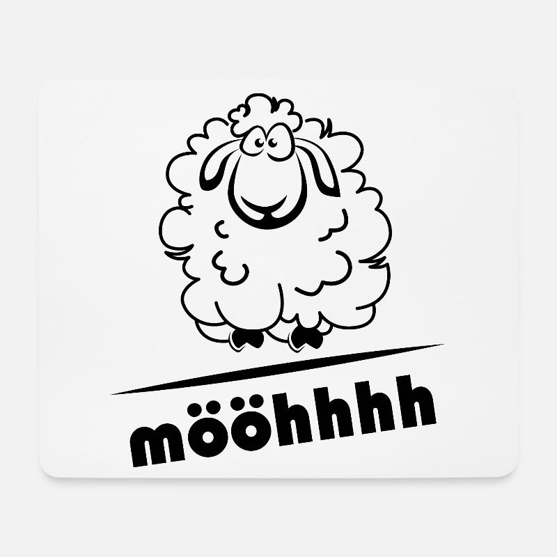 Schaf Schafe comic cartoon Tiere Logo icon Symbol - Mousepad (Querformat) - Weiß