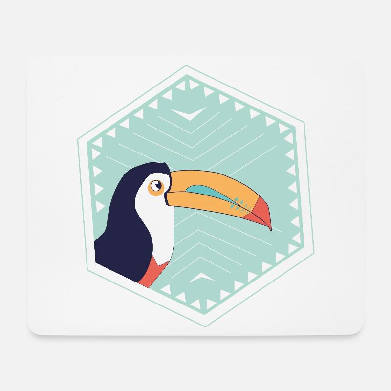 Bunter Tukan - türkis - Mousepad (Querformat) - Weiß