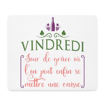 Vindredi jour de grâce où l'on se met une caisse - Tapis de souris (format paysage) - blanc - Devant