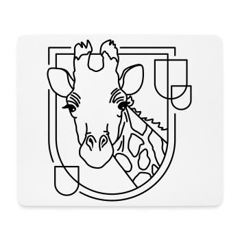 Giraffe in geometrischer Form - Line-Art-Design - Mousepad (Querformat) - Weiß - Vorne