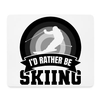 Ich würde lieber Skifahren gehen - Mousepad (Querformat) - Weiß - Vorne