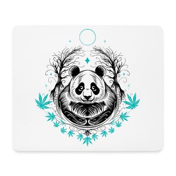 Panda Pandabär Tattoo mit Bambus - Mousepad (Querformat) - Weiß - Vorne