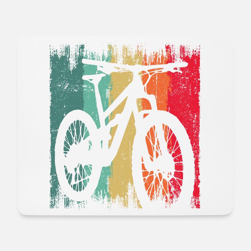 Regenbogen Grunge Fahrrad Silhouette - Mousepad (Querformat) - Weiß