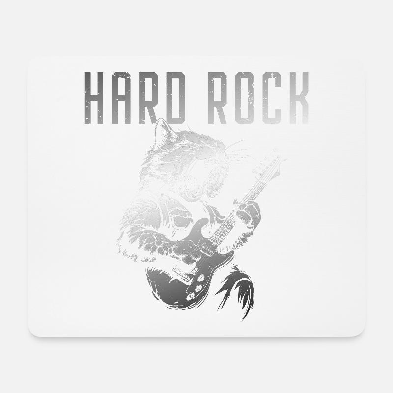 Hard rocking cat - Tapis de souris (format paysage) - blanc