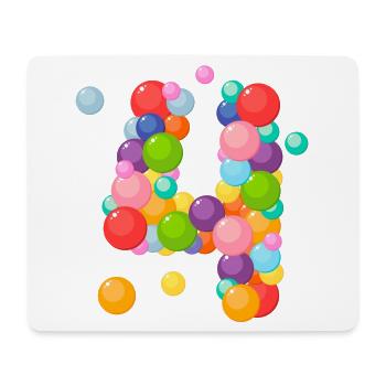 4 Jahre, 4 Jahre, Ich bin 4 Jahre alt, Geburtstag 4 Jahre - Mousepad (Querformat) - Weiß - Vorne