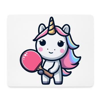 Licorne Licorne avec raquette de tennis de table pour - Tapis de souris (format paysage) - blanc - Devant