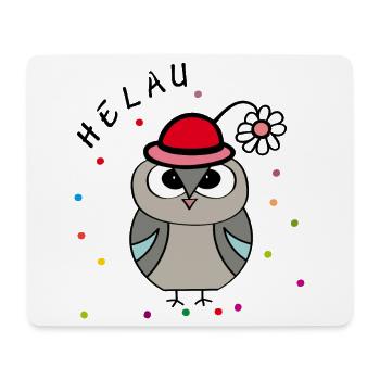 Hibou du carnaval de Helau - Tapis de souris (format paysage) - blanc - Devant