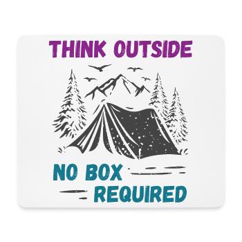 Camping, Wandern, Wald - Think outside, no box re - Mousepad (Querformat) - Weiß - Vorne
