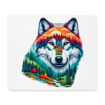 Loup - Tapis de souris (format paysage) - blanc - Devant