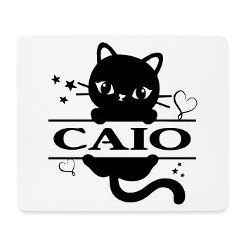 t-shirt Caio chat t-shirt idée cadeau chat Katze - Tapis de souris (format paysage) - blanc - Devant