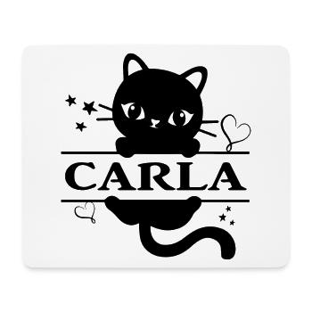 Carla t-shirt chat t-shirt chat gato Katze chat - Tapis de souris (format paysage) - blanc - Devant