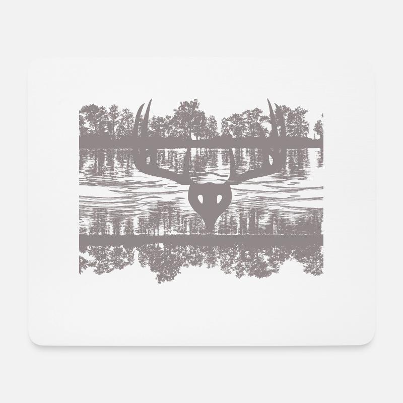 Reflets de la faune Conception de la silhouette - Tapis de souris (format paysage) - blanc