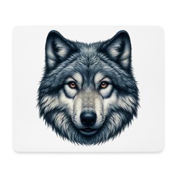 Loup - Tapis de souris (format paysage) - blanc - Devant