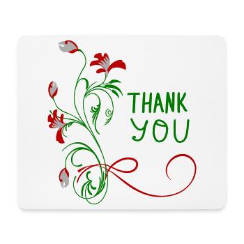 Merci - Tapis de souris (format paysage) - blanc - Devant