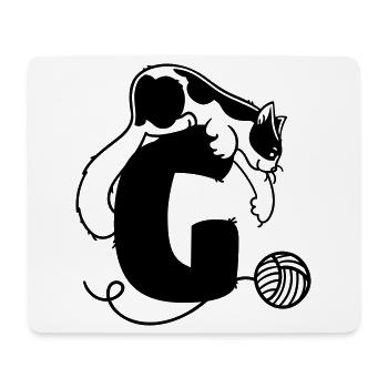 Cat Letter G - Mouse Pad (horizontal) - white - Front