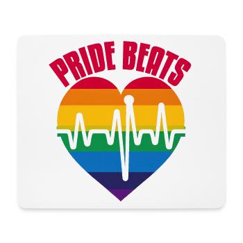 PRIDE BEATS: Pride und Einheit feiern - Mousepad (Querformat) - Weiß - Vorne