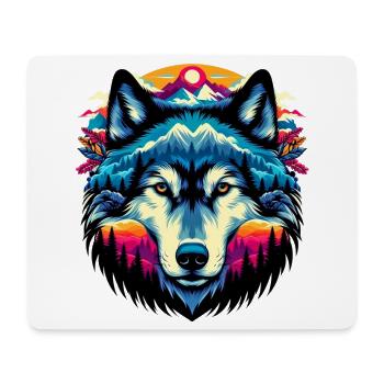 Wolf - Mousepad (Querformat) - Weiß - Vorne