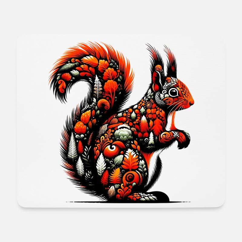 Eichhörnchen - Mousepad (Querformat) - Weiß