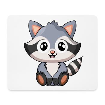 Raton laveur - Tapis de souris (format paysage) - blanc - Devant