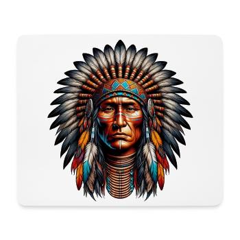 Amerikanisch, Indianer, Amerikaner - Mousepad (Querformat) - Weiß - Vorne