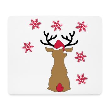 Sticker Reindeer in the snow for Christmas - Mouse Pad (horizontal) - white - Front