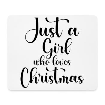 Girl Loves Christmas - Mousepad (Querformat) - Weiß - Vorne