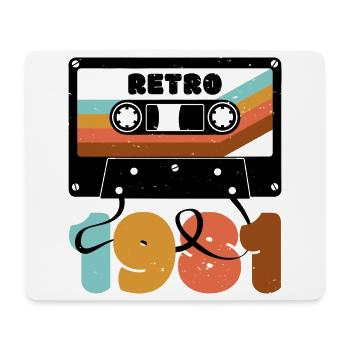 Rétro Arc-en-ciel des années 80 Cassette Texte - Tapis de souris (format paysage) - blanc - Devant