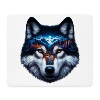 Loup - Tapis de souris (format paysage) - blanc - Devant
