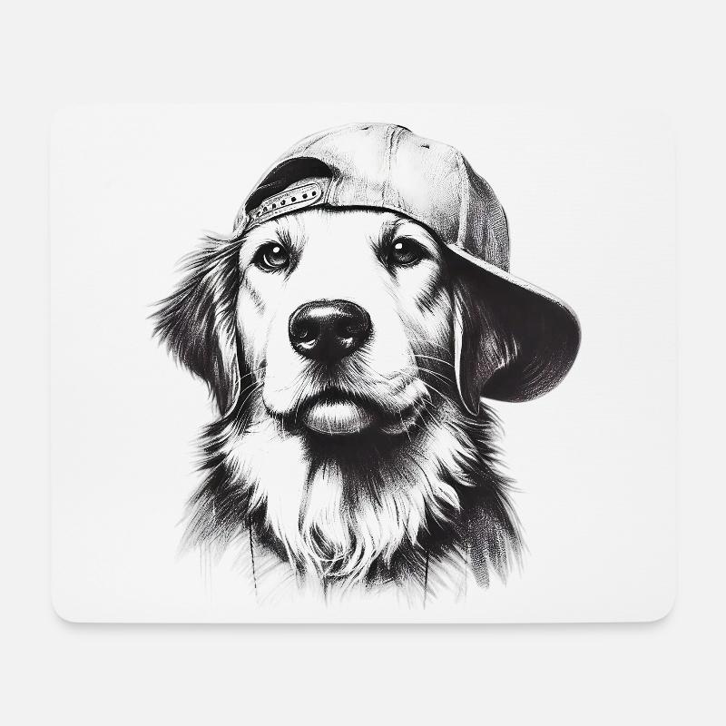Chien - Tapis de souris (format paysage) - blanc