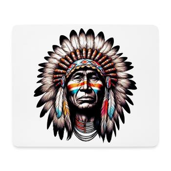 Amérindien Américain - Tapis de souris (format paysage) - blanc - Devant